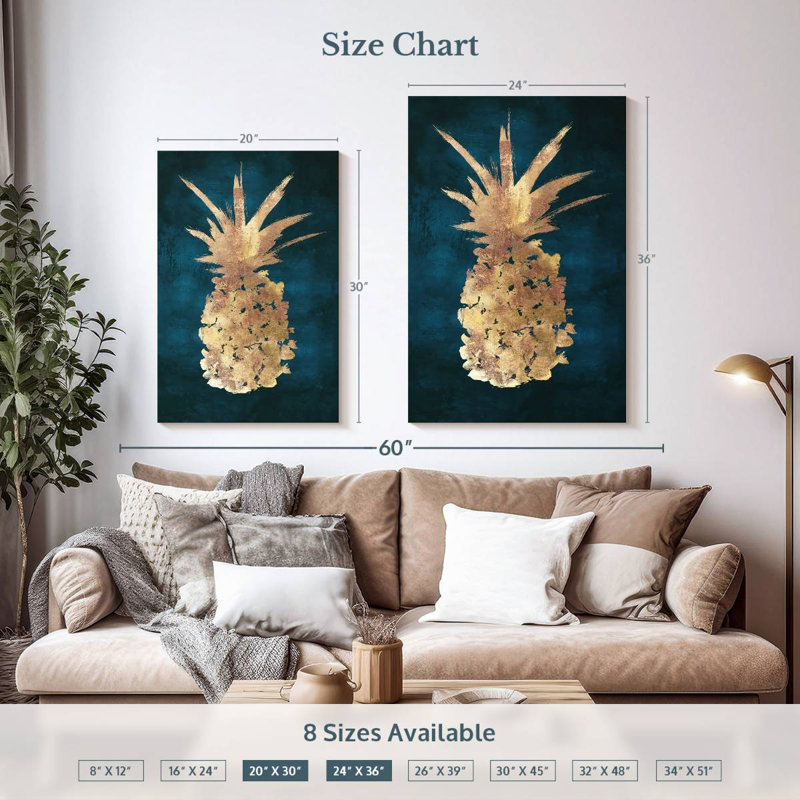 Yarlin Golden Night Pineapple, 36" H x 24" W