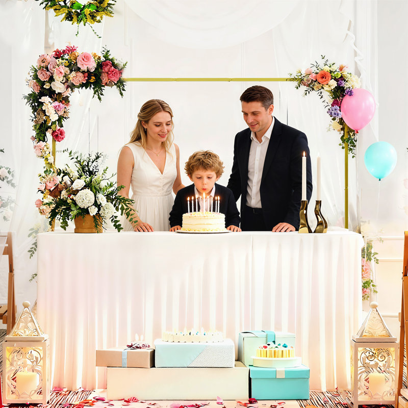 200cm W x 40cm D Metal Arbour in Gold