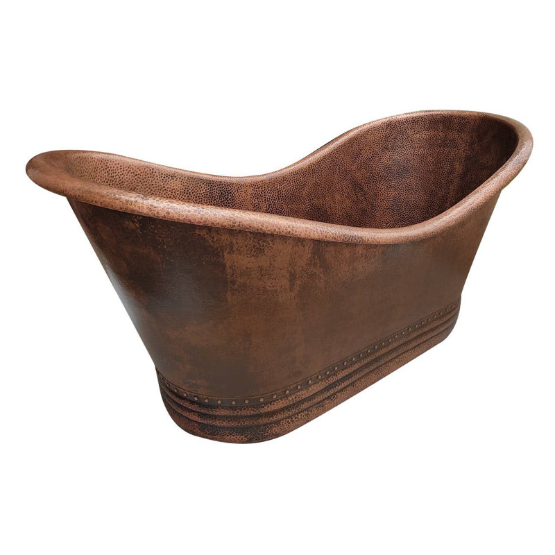 67'' x 34'' Freestanding Soaking Copper Bathtub