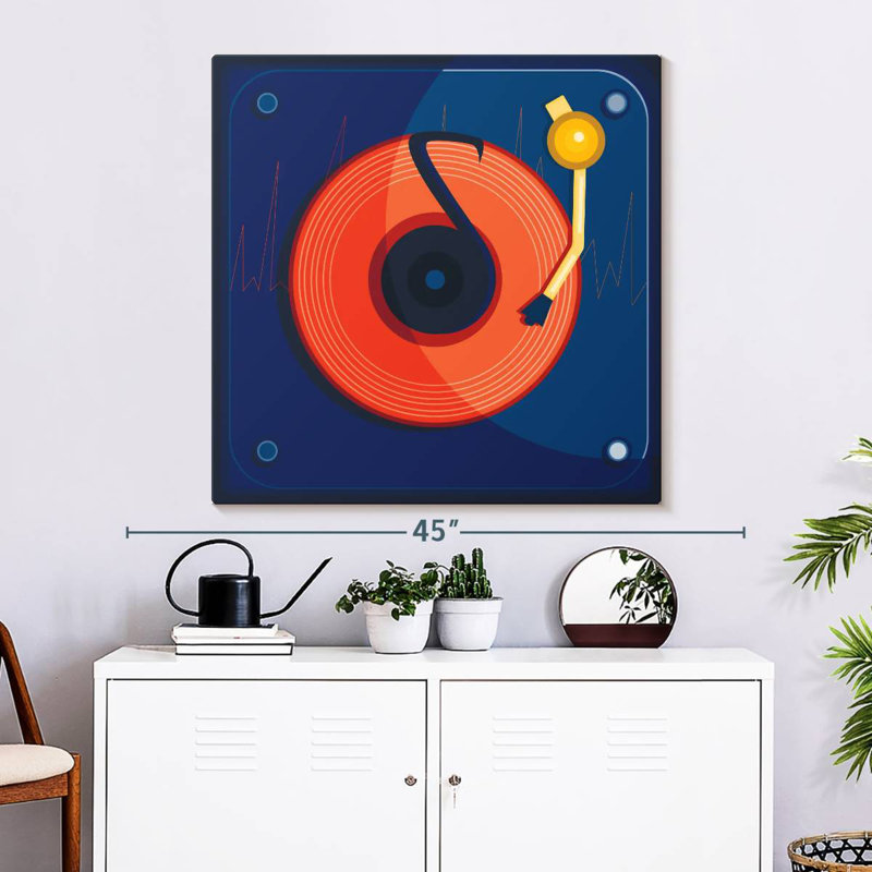 Abarca Blue Record Player, 33" H x 33" W
