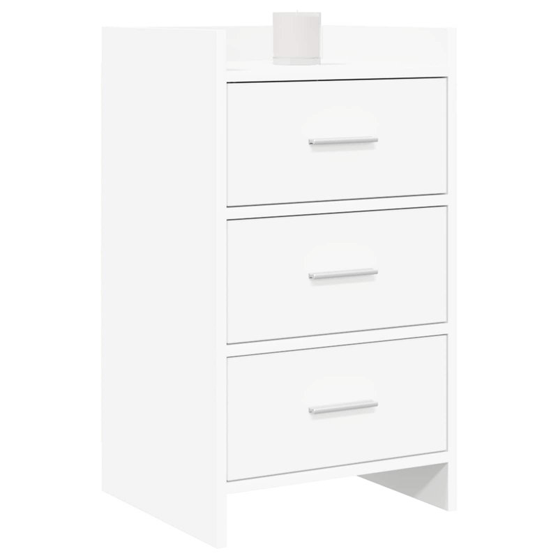 40cm W Composite Bedside Table, White