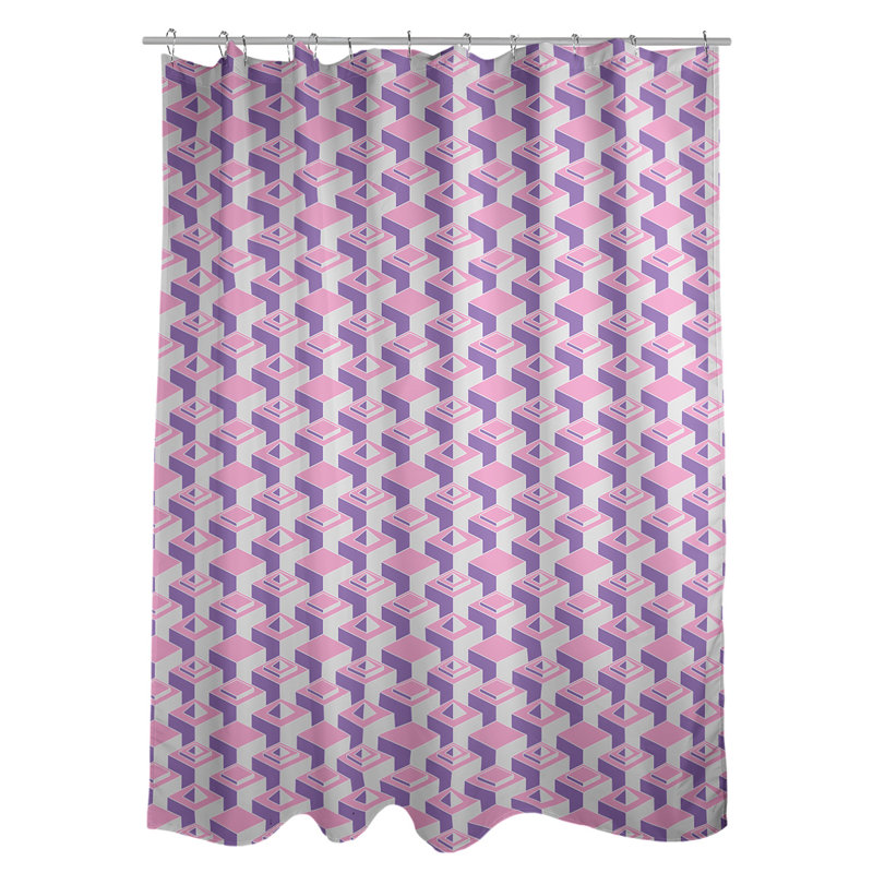 Rideau de douche simple classic skyscrapers, Rose / Mauve