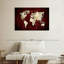 «White on Red World Map», reproduction sur toile-1248617551