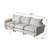 99 In. 3Piece Modular Free Combination Sectional Sofa Couch-480689802-480689807