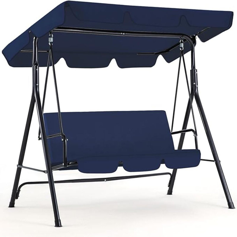 3 Person Porch Swing with Canopy, Blue