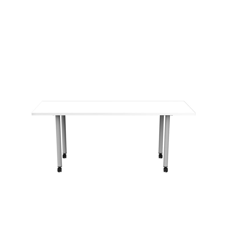 Table multi-usage avec pieds et roulettes Jurni, H 29,50 po x L 72 po, Blanc
