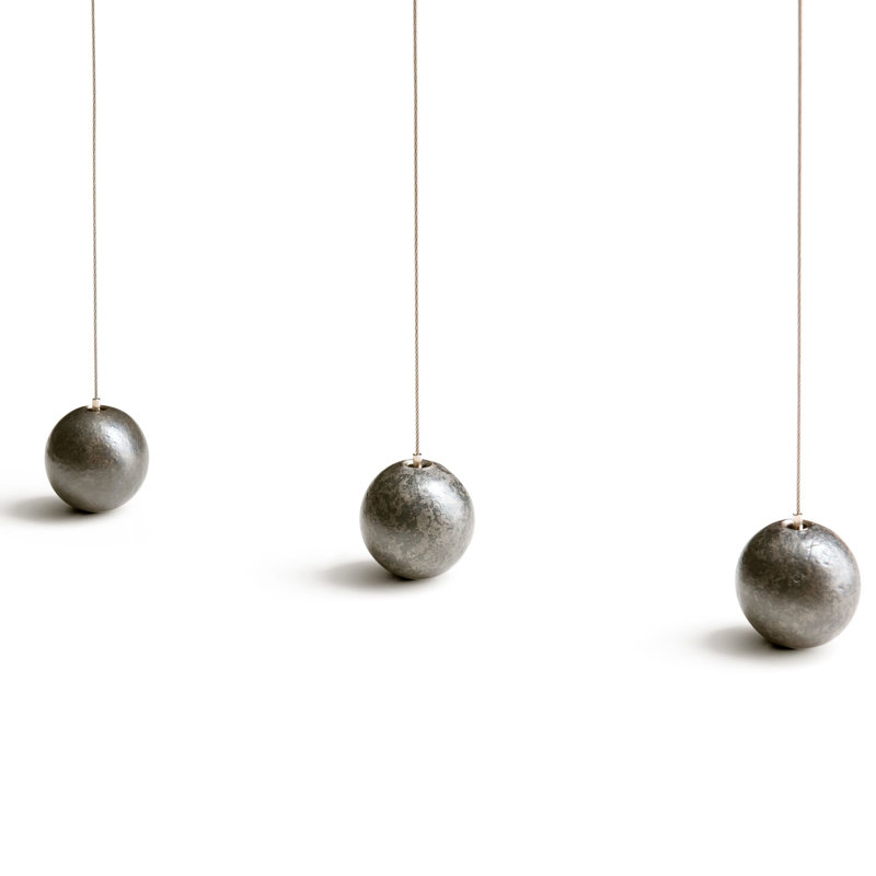 Abacus 6 - Light Cluster Globe LED Pendant, Opal, Dark Smoke