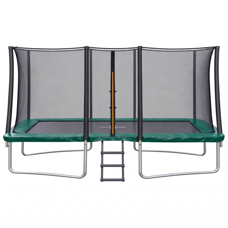 Artemis Home 243.84 in. x 365.76 in. Rectangle Backyard Trampoline with Safety Enclosure, Green