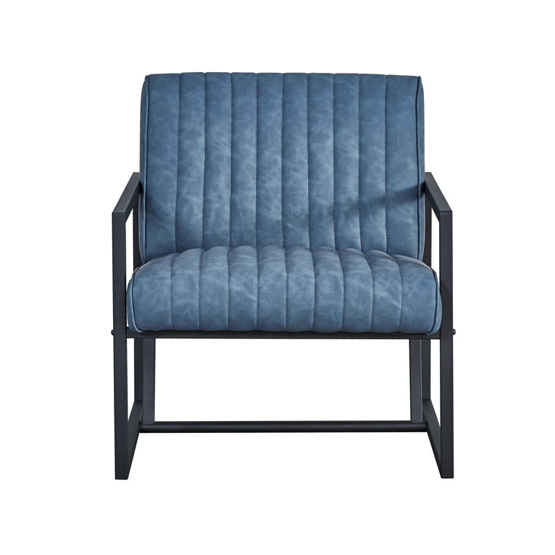 Fauteuil Everdeen, Similicuir bleu, Black