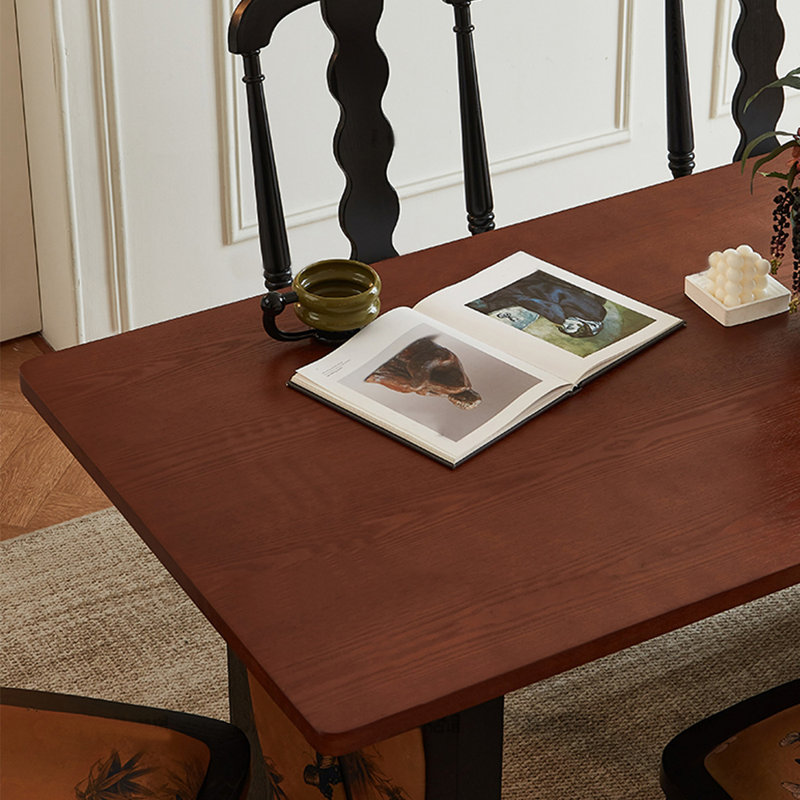 Table de salle à manger en bois de frêne, H 29,53 po x L 55,12 po x l 31,5 po