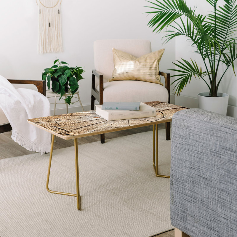 Table basse en bois argyropoulos cut lisa, Or