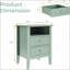 Ensemble de table de chevet cannelée moderne de 18 pouces à 2 tiroirs, rangement élégant pour petits espaces et décor contemporain (ensemble de 2)