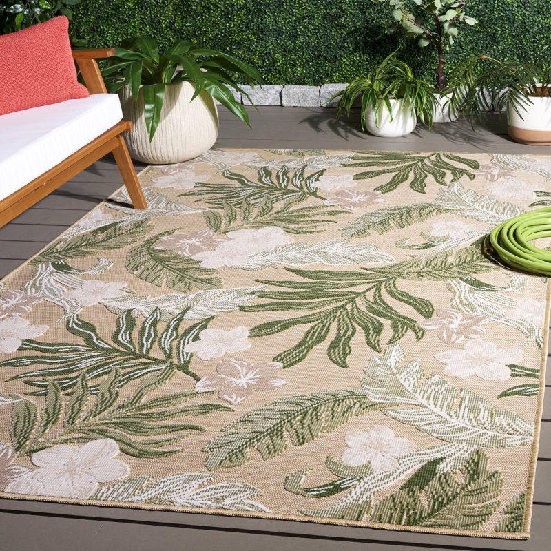 Tapis floral intérieur / extérieur Cabana 456, Rectangle 5'-1 x 7'-6