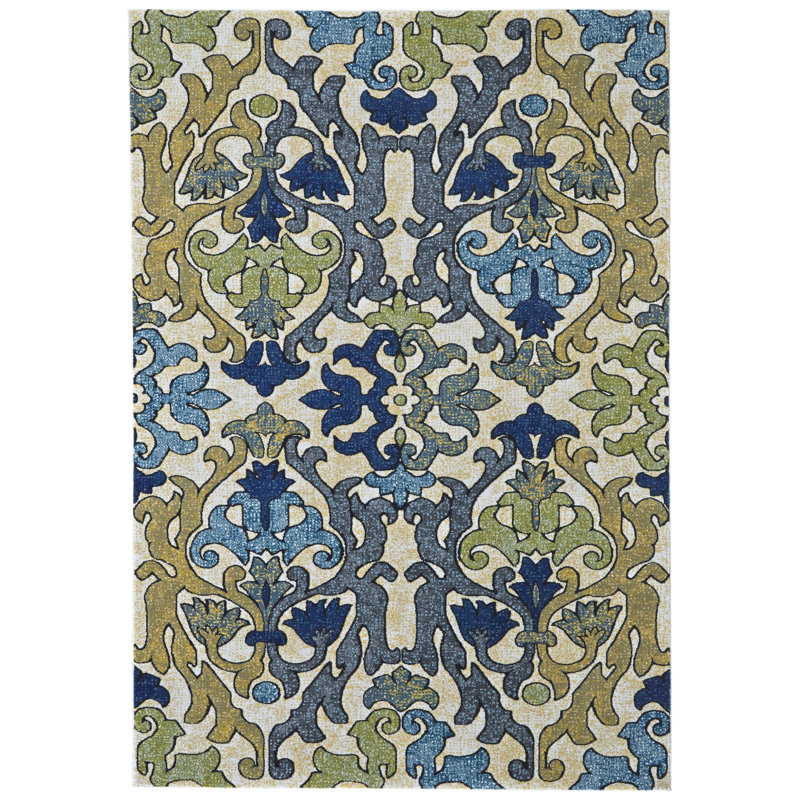 Tapis vert à motif oriental Psezown St John, Rectangle 10 pi x 13 pi 2 po