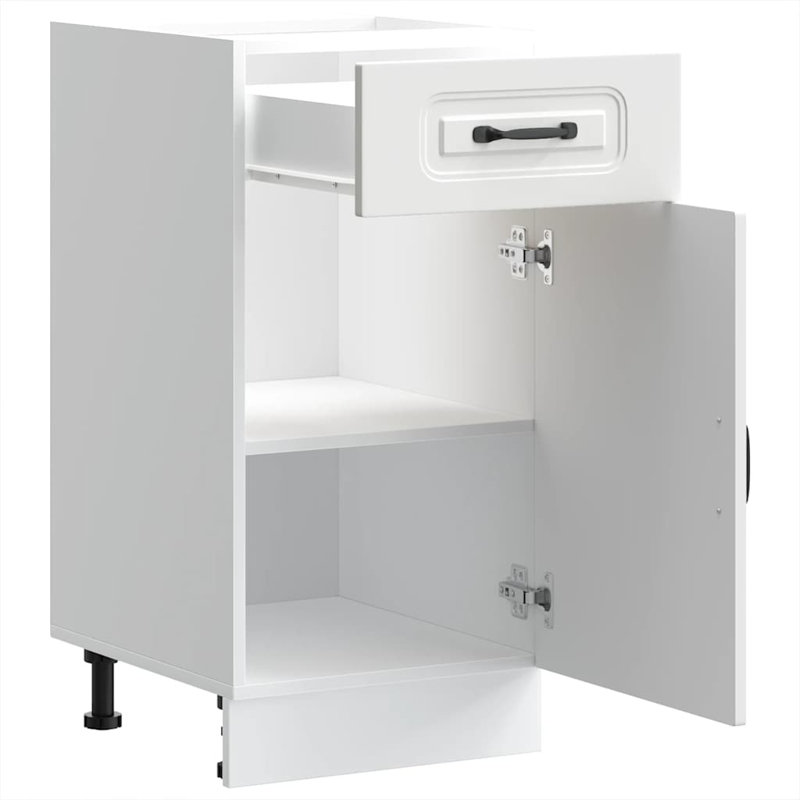 Kitchen Base Cabinet Kalmar Engineered Wood, White, 81.5cm H x 40cm W x 46cm D