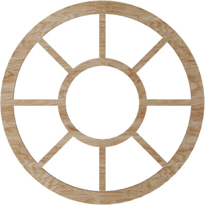 28"OD x 10 1/8"ID x 1/4"T Grace Wood Fretwork Pierced Ceiling Medallion, Birch