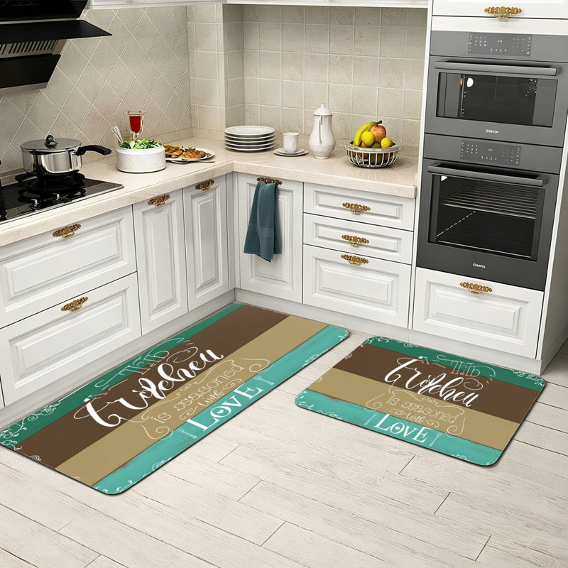 Tapis de cuisine rétro 2 pièces