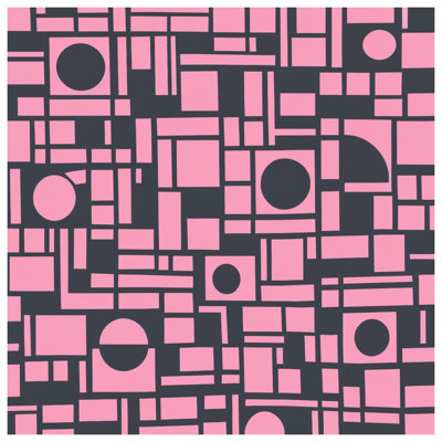 Édredon rose à formes géométriques