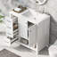 Meuble-lavabo 36 po avec comptoir en céramique, meuble-lavabo avec deux portes et deux tiroirs, tablette ouverte, blanc-123351695