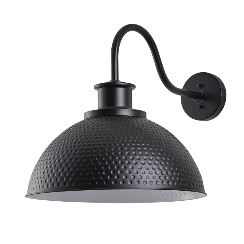 1-Lamp black round dimmable wrought iron wall lamp
