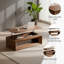 Table basse à plateau relevable de 43,5 po avec rangement et hauteur réglable, table basse moderne avec placage en bois massif pour le salon-1214421966