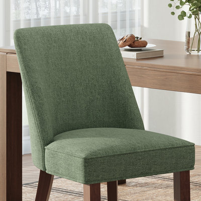 Chaise de salle à manger rembourrée moderne à haut dossier avec pieds en bois massif Parsons