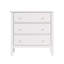 Commode blanche à 3 tiroirs avec boutons dorés, commode à tiroirs festonnée pour chambre d'enfant