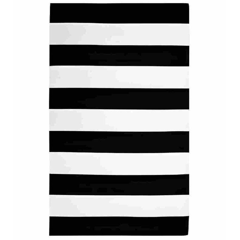 Tapis noir et blanc 27,5 x 43 po à rayures devant la porte d'entrée Tapis lavable pour l'intérieur en coton Paillassons pour l'extérieur