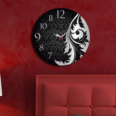 Horloge murale élégante Elegant, 15,7 po de diamètre | 100% panneau de fibres à densité moyenne avec une épaisseur de 0,2 po | Décoration élégante pour le salon, le bureau et la chambre à coucher | Design moderne, parfait pour l'élégance et la
