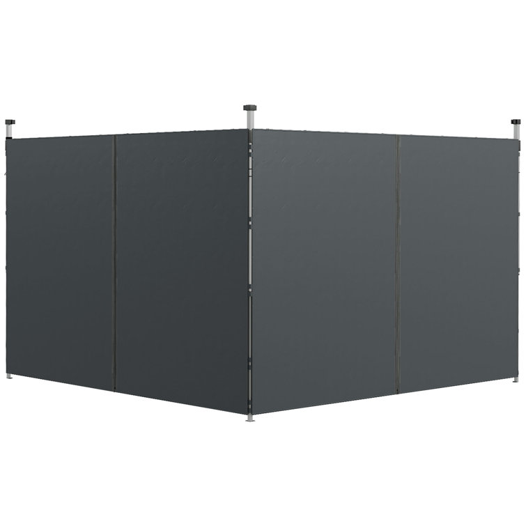 Paroi latérale en tissu gris Outsunny
