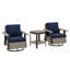 Ensemble de 3 chaises pivotantes en osier avec coussins de 5 pouces et table d'appoint-1905499494