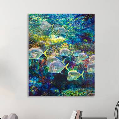 Highland Dunes Four Clownfish In An Anemone Underwater On Canvas by Crisod  Print