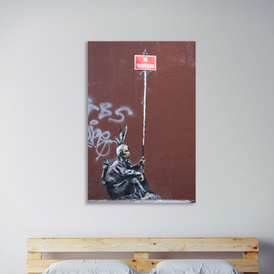 «No Trespassing» par Bansky, reproduction d'art graphique sur toile