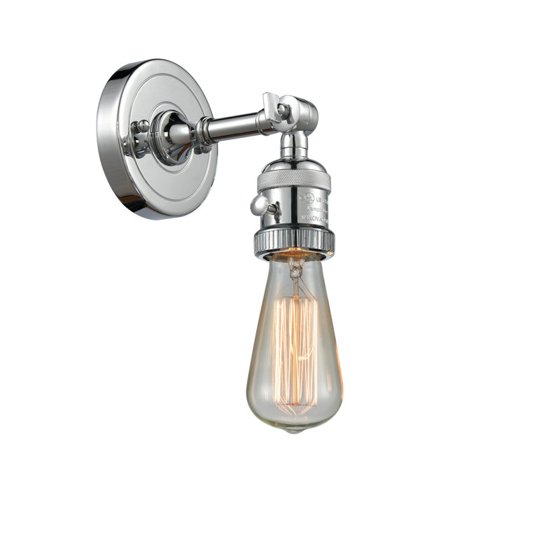 Applique murale à bras en acier 1 lumière Lages, Chrome poli