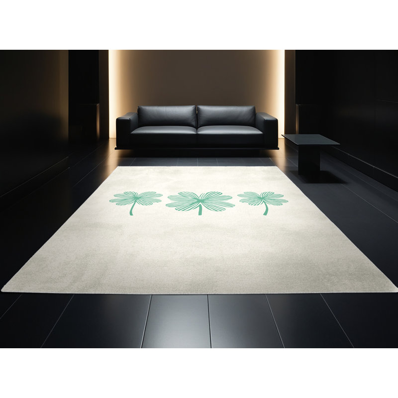 Machine Washable Artesian St Patties Modern & Contemporary Abstract Rug in Beige – White Binding, 2x4