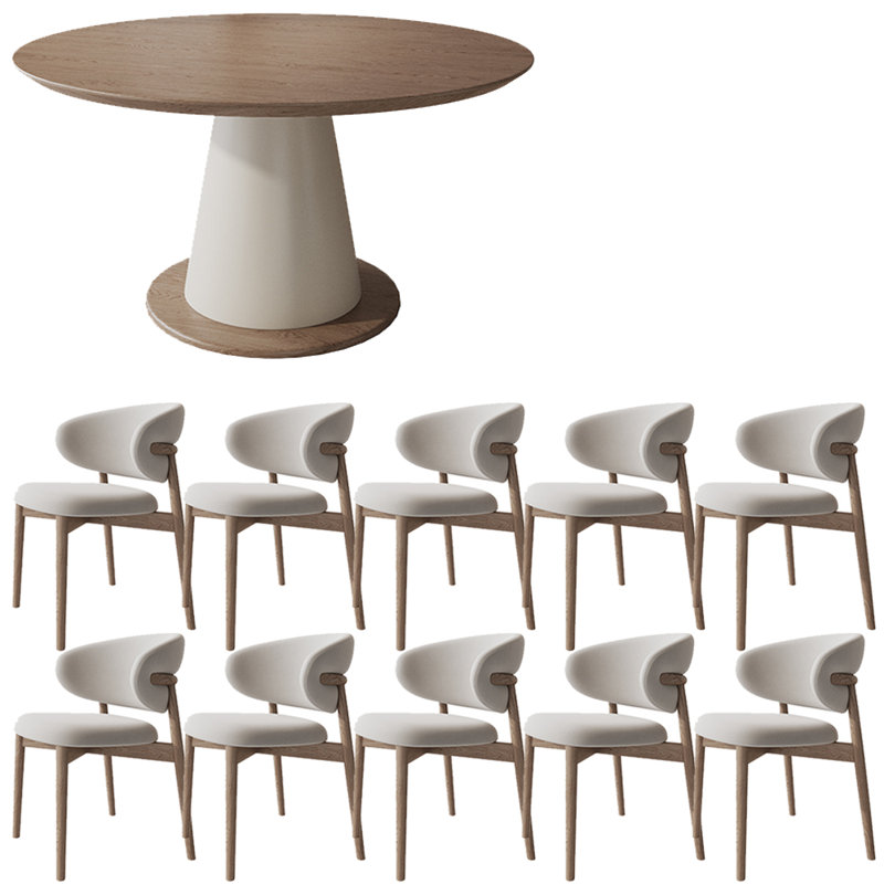 Ensemble de table de salle à manger en bois massif de style français