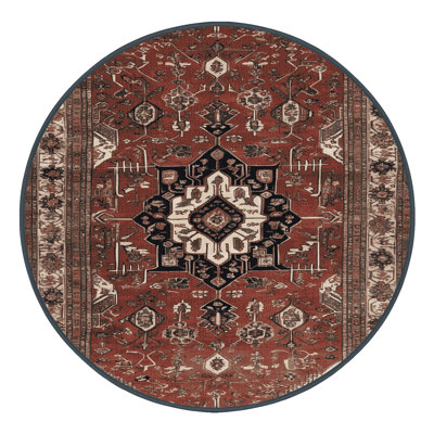 Tapis persan noir lavable à la machine