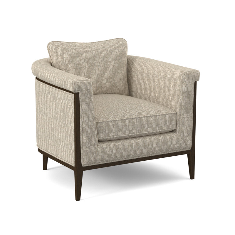 Fauteuil demi-tonneau Chalice, Tremplins ivoires, Noyer américain