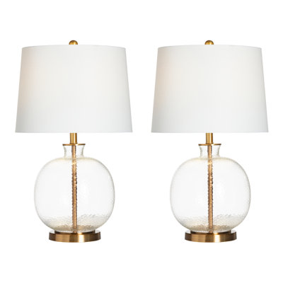 27" Metal Table Lamp With White Shade