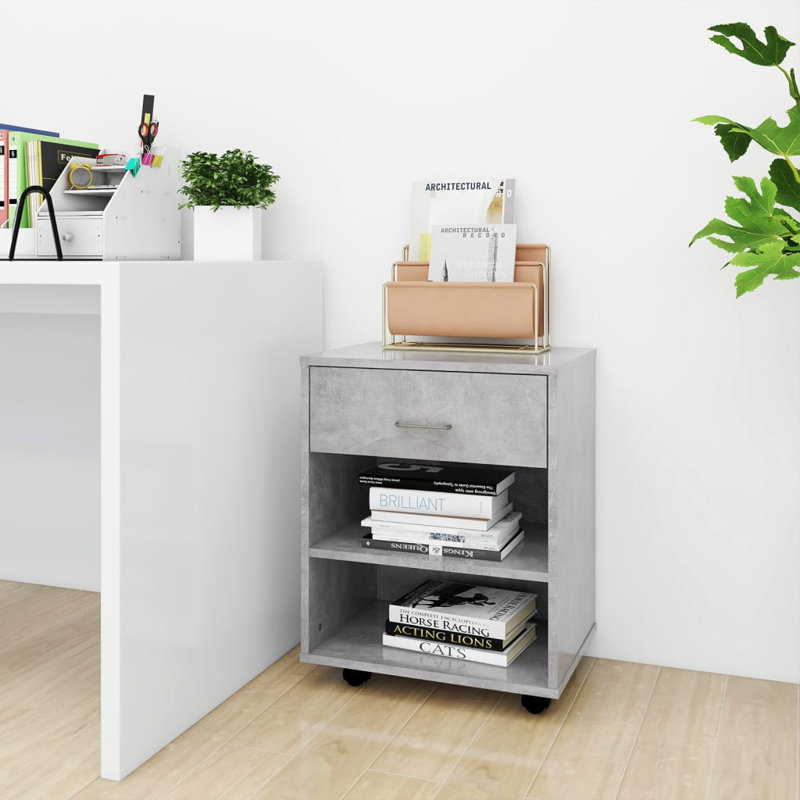 Armoire de rangement sur pieds vidaXL, Gris béton