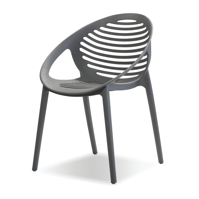 Chaise de patio empilable Gravely, gris