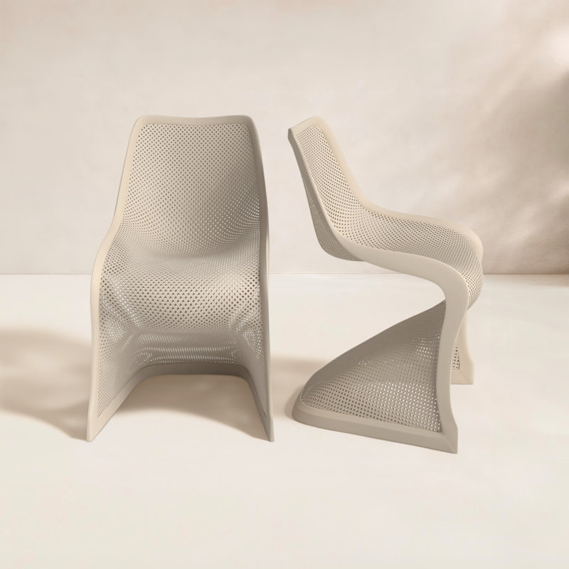 Spector Stacking Patio Dining Side Chair, Taupe