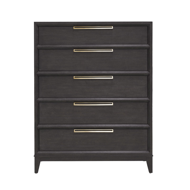 Quincy Brown 5-Drawer Chest with Felt Lined Drawer