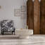 Table basse ronde de 31,5 po avec rainures en bois massif pour le salon et la chambre à coucher-350020972