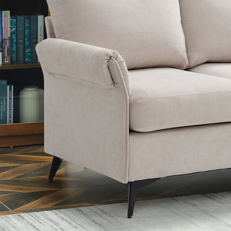 Loundin 50.4'' Upholstered Loveseat, Beige Polyester Blend