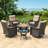 Elyes 4-Person Rocking Swivel Rattan Chair Set With Coffee Table And Outdoor Smokeless Fire Pit-112246781