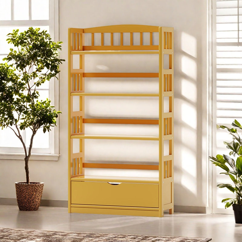 Bibliothèque pratique et de haute qualité, (4 tablettes) H 59,8 po x l 31,4 po x P 11,2 po, Jaune