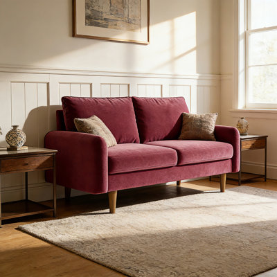 56.3" Velvet Spring-Padded Loveseat Comfort Sofas