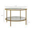 Table de bout ronde à 2 niveaux avec cadre en métal - Table d'appoint moderne avec rangement-572832538