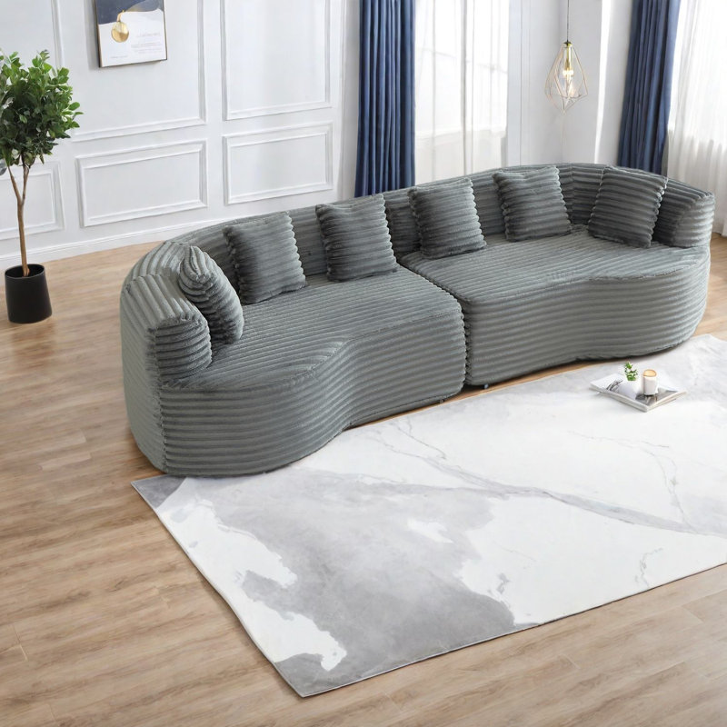 Canapé modulaire en velours côtelé 111,5 pouces Compression Cloud